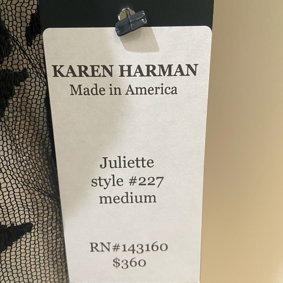 NWT designer Karen Harman black lace back exposed zipper blouse size medium - Picture 13 of 15